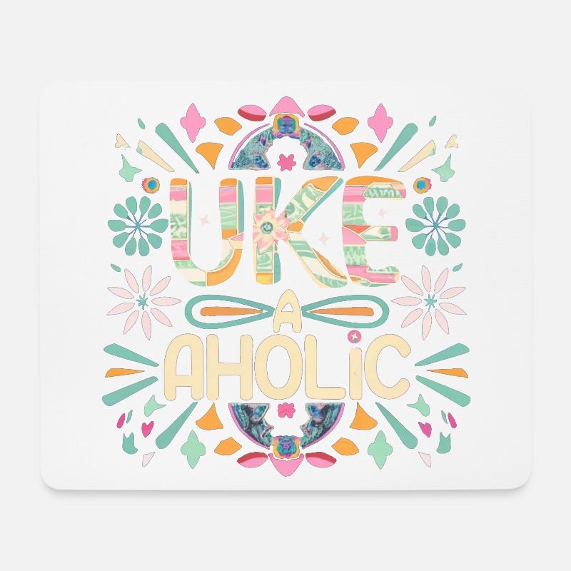 Uke-aholic - Mousepad (Querformat) - Weiß