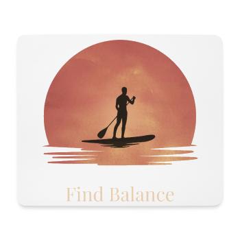 Sunset SUP – Tranquility on the water - Mouse Pad (horizontal) - white - Front