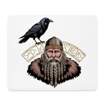 Wikinger Viking Legende Seemann Odin Rabe Kämpfer - Mousepad (Querformat) - Weiß - Vorne