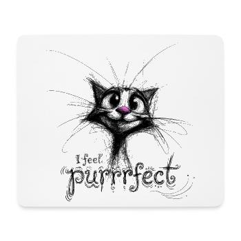 chat mignon – je me sens purrfec - Tapis de souris (format paysage) - blanc - Devant