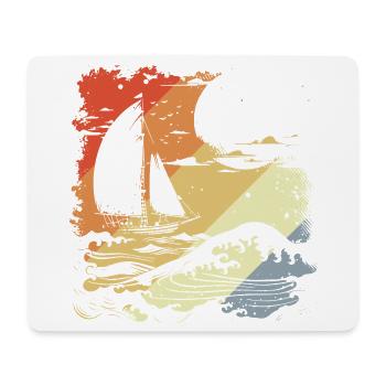 Segeln Vintage Look - Mousepad (Querformat) - Weiß - Vorne