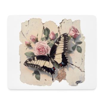 Papillon - Tapis de souris (format paysage) - blanc - Devant