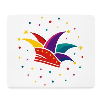 Fool's Cap with Confetti – Carnival & Carnival - Mouse Pad (horizontal) - white - Front