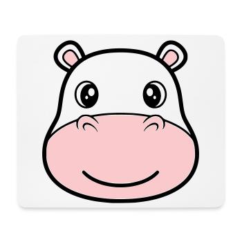 Nilpferd Kopf Gesicht Maske Lächeln - Mousepad (Querformat) - Weiß - Vorne