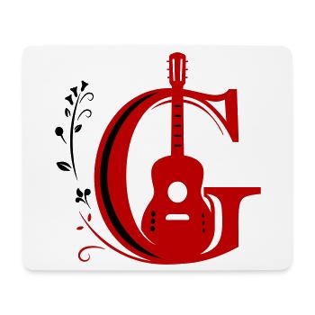 Initial c with guitar - Mouse Pad (horizontal) - white - Front