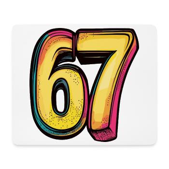 67 Number Colorful - Mouse Pad (horizontal) - white - Front
