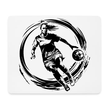 Fussballerin Fussball Spielerin Frau Silhouette - Mousepad (Querformat) - Weiß - Vorne