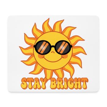 Reste lumineux Design rétro Groovy Smiling Sun - Tapis de souris (format paysage) - blanc - Devant