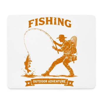 Fishing Outdoor Adventure - Angler Vintage - Mousepad (Querformat) - Weiß - Vorne