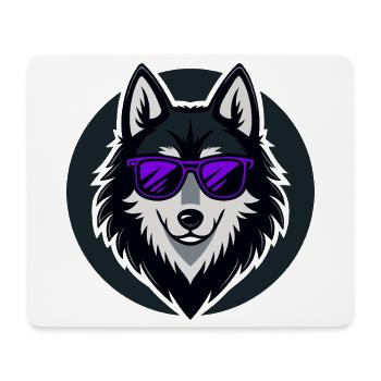 Husky glam purple glasses - Mouse Pad (horizontal) - white - Front