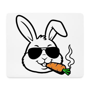 Hase Brille Karotte Comic - Mousepad (Querformat) - Weiß - Vorne
