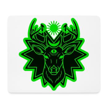 Mystic Deer: Wächter der geometrischen Natur - Mousepad (Querformat) - Weiß - Vorne