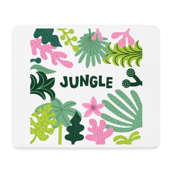 Jungle Tropical Leaves Pattern Nature Design - Mousepad (Querformat) - Weiß - Vorne