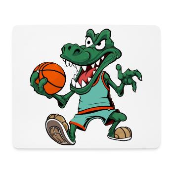 Basketballer Krokodil - Mousepad (Querformat) - Weiß - Vorne