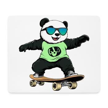 Panda Skateboard - Tapis de souris (format paysage) - blanc - Devant