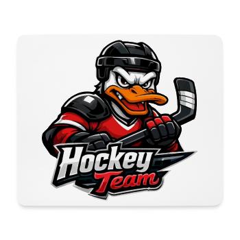 Mascotte du hockey canard - Tapis de souris (format paysage) - blanc - Devant