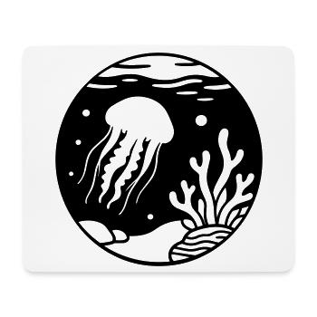 Qualle - Mousepad (Querformat) - Weiß - Vorne