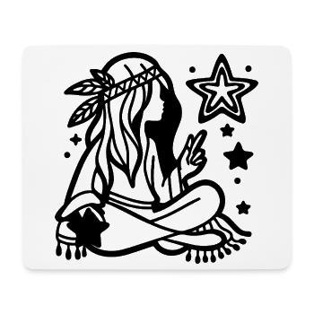 Traumfänger-Finsternis – Mystisch-minimalistisches Schwarz - Mousepad (Querformat) - Weiß - Vorne