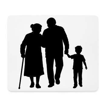 Großeltern Enkelkind Silhouette Spazieren Familie - Mousepad (Querformat) - Weiß - Vorne