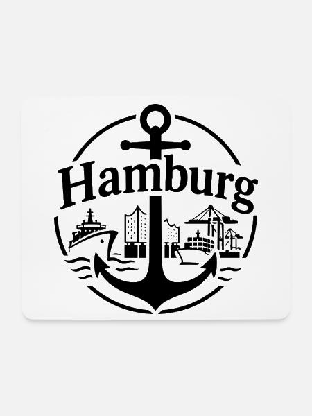 Hamburg - Mousepad (Querformat) - Weiß