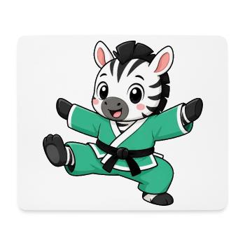 Zebra Karate Martial Arts Martial Arts Kick Animal - Mouse Pad (horizontal) - white - Front