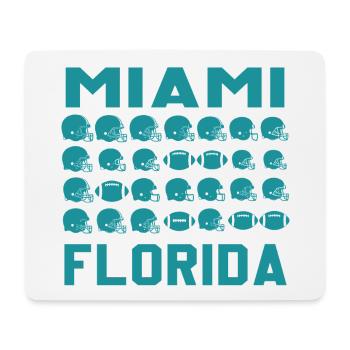 Miami Florida Football Shield - Mousepad (Querformat) - Weiß - Vorne