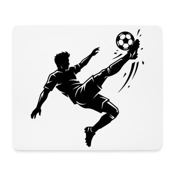 Overhead kick football silhouette - Mouse Pad (horizontal) - white - Front