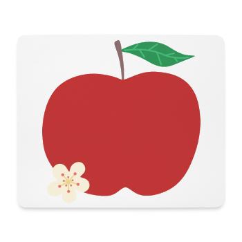Pomme Cramoisie avec Fleur - Tapis de souris (format paysage) - blanc - Devant