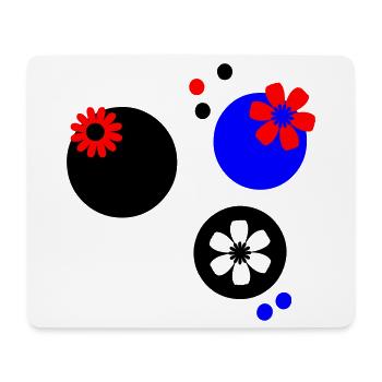 Kreise mit  Blumen  - Mousepad (Querformat) - Weiß - Vorne