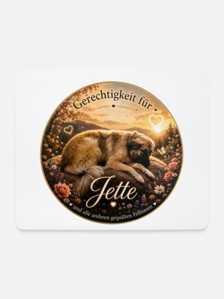 Gerechtigkeit für Hund Jette – Fellnasen - Mousepad (Querformat) - Weiß