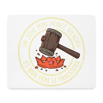 Papa Protecteur Prince Viendra Marteau Humour - Tapis de souris (format paysage) - blanc - Devant