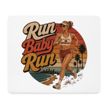 Run Baby Run – Retro Runner California - Tapis de souris (format paysage) - blanc - Devant
