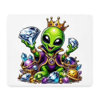 Alien Prinz mit Diamantenkronen - Mousepad (Querformat) - Weiß - Vorne