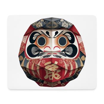 Geometrische Daruma Muster Origami Daruma  - Mousepad (Querformat) - Weiß - Vorne