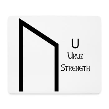 Uruz Rune Complete Black – Viking Futhark - Tapis de souris (format paysage) - blanc - Devant