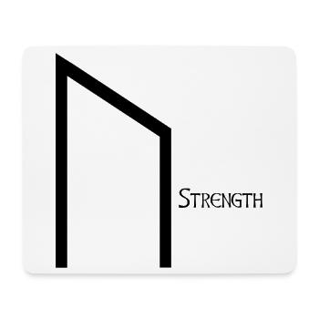 Rune Uruz avec Sens Noir – Viking Futhark - Tapis de souris (format paysage) - blanc - Devant