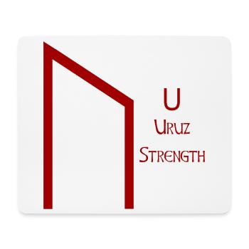 Uruz Rune Complete Red – Viking Futhark Norse - Tapis de souris (format paysage) - blanc - Devant