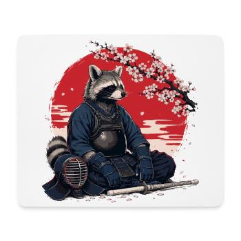 Raccoon, Kendo, Karate, Judo, Akido, Arts Martiaux - Tapis de souris (format paysage) - blanc - Devant