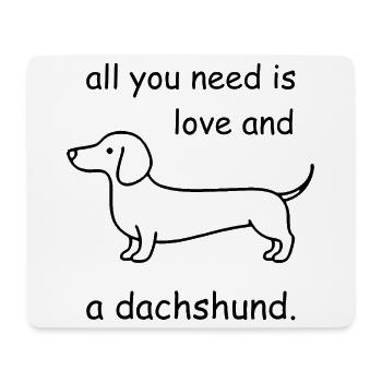 All You Need Is Love & Dachshund – Comic - Mouse Pad (horizontal) - white - Front