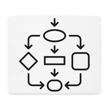 Algorithmus-Flussdiagramm-Linien-Symbol - Mousepad (Querformat) - Weiß - Vorne