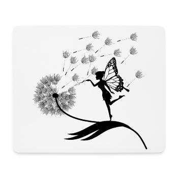 Schmetterlingdesign Pusteblumen Wiese Herzen Feen - Mousepad (Querformat) - Weiß - Vorne