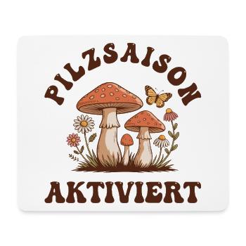 Pilzsaison Aktiv – Pilze Sammeln - Mousepad (Querformat) - Weiß - Vorne