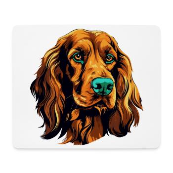Farbiges Hundeporträt Spaniel - Mousepad (Querformat) - Weiß - Vorne