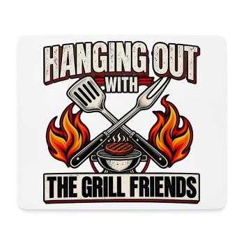 Grill Friends BBQ Sommergrillparty - Mousepad (Querformat) - Weiß - Vorne