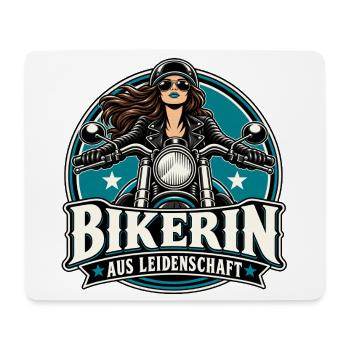 Bikerin Aus Leidenschaft - Mousepad (Querformat) - Weiß - Vorne