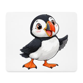 Papageientaucher Kawaii Style – Süßer Vogel - Mousepad (Querformat) - Weiß - Vorne