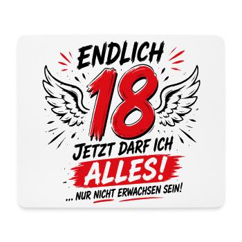 18 Geburtstag Endlich 18 Volljährig Humor - Mousepad (Querformat) - Weiß - Vorne