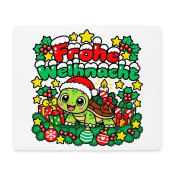 Weihnachts Schildkröte - Mousepad (Querformat) - Weiß - Vorne