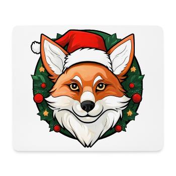 Fuchs Weihnachtsmann - Mousepad (Querformat) - Weiß - Vorne