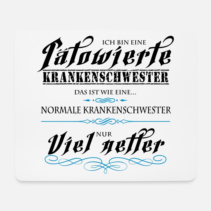 Tätowierte Krankenschwestern sind netter! - Mousepad (Querformat) - Weiß